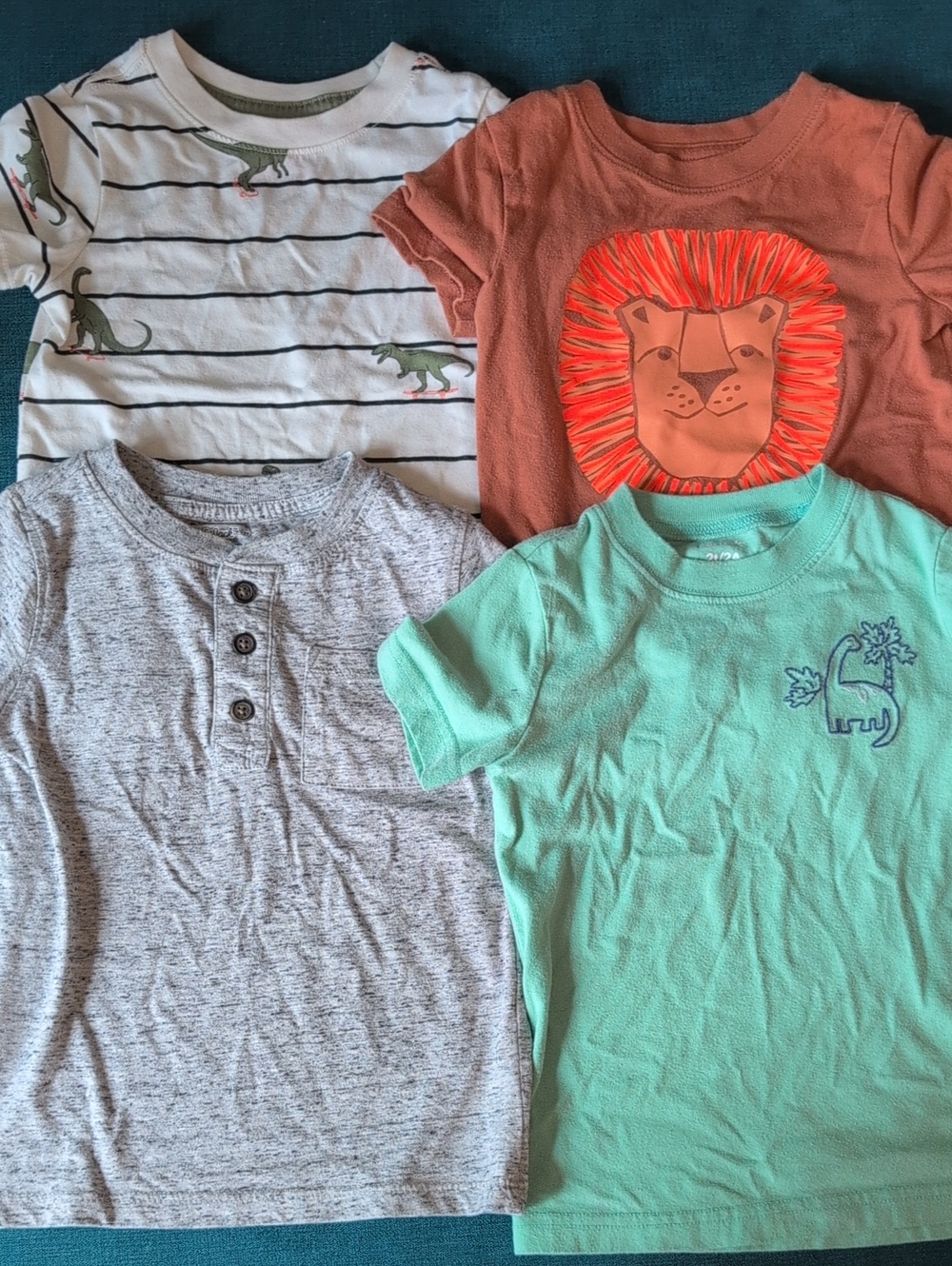Carter's Four-Pack Short-Sleeve Tees in White, Rust, Gray, Mint